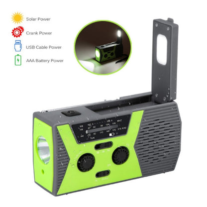 AM/FM/NoAA 2000mAh Emergency Radio Portable Hand Crank Solar Powered Radio(Green) - Radio Player by buy2fix | Online Shopping UK | buy2fix