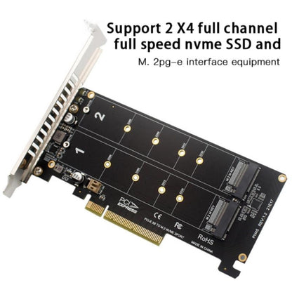 PCI-E X8 Double Disk Transfer Card NVME M.2 MKEY SSD RAID Array Expansion Adapter(PH45) - Card Adapter by buy2fix | Online Shopping UK | buy2fix