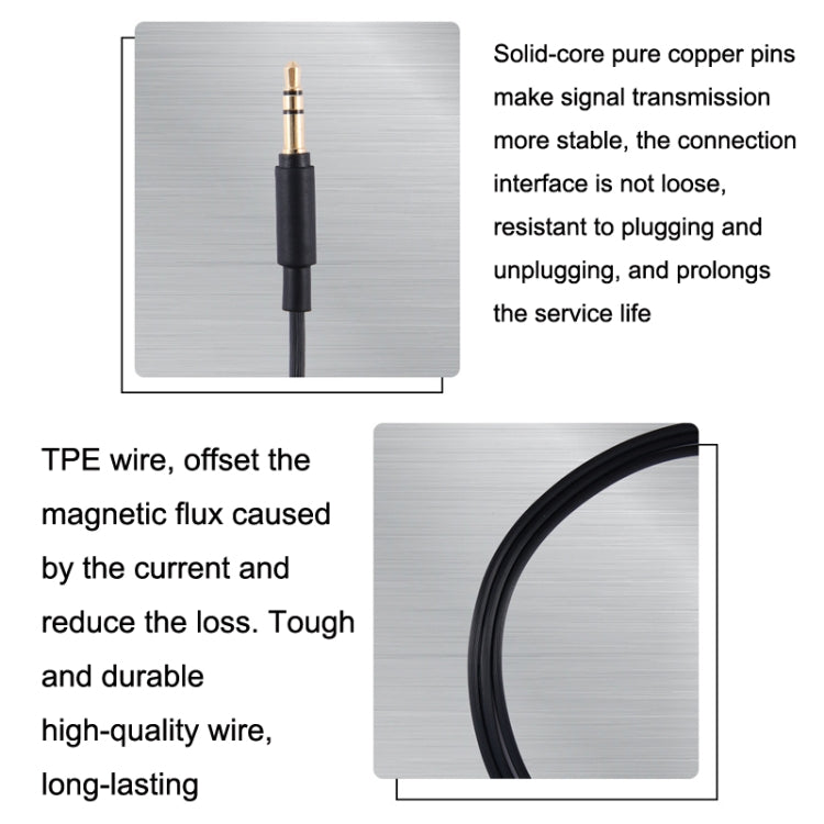 for MDR-10R / MDR-1A / XB950 / Z1000  3.5mm Male to Male AUX Audio Headphone Cable Standard Version - Microphone Audio Cable & Connector by buy2fix | Online Shopping UK | buy2fix