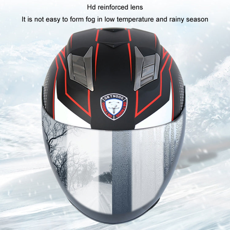 KUQIBAO Motorcycle Smart Bluetooth Sun Protection Double Lens Safety Helmet, Size: XL(Bright Black Phantom Fiber+Black Tail) - Helmets by KUQIBAO | Online Shopping UK | buy2fix