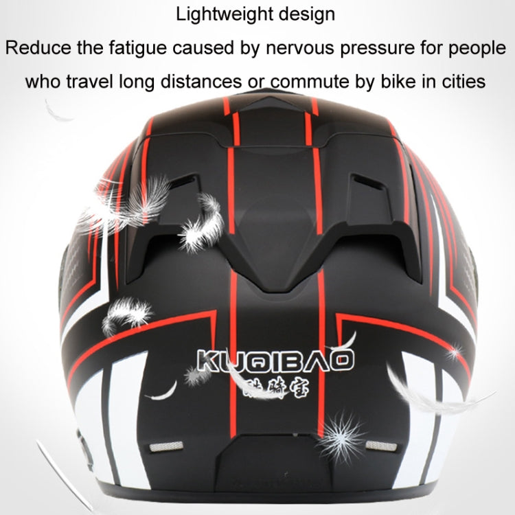 KUQIBAO Motorcycle Smart Bluetooth Sun Protection Double Lens Safety Helmet, Size: XL(Bright Black+Gray Tail) - Helmets by KUQIBAO | Online Shopping UK | buy2fix