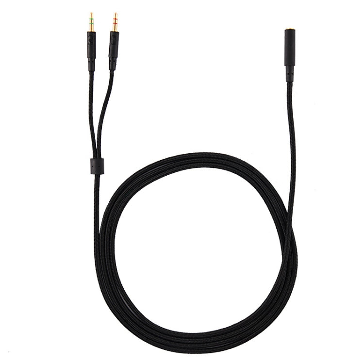 2m For Kingston Skyline Alpha Cloud II 3.5mm 2 In 1 Audio Cable(Black) - Headset Accessories by buy2fix | Online Shopping UK | buy2fix