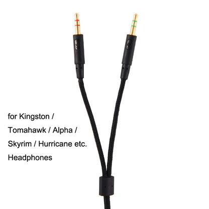 2m For Kingston Skyline Alpha Cloud II 3.5mm 2 In 1 Audio Cable(Black) - Headset Accessories by buy2fix | Online Shopping UK | buy2fix