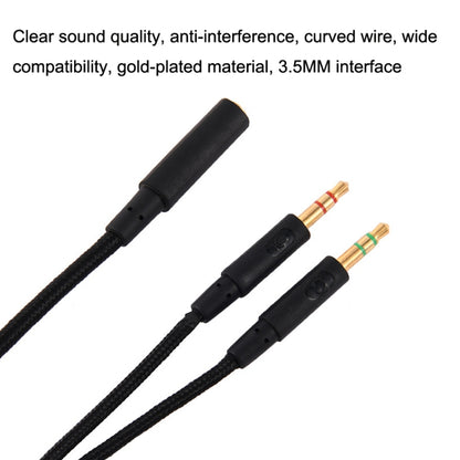 2m For Kingston Skyline Alpha Cloud II 3.5mm 2 In 1 Audio Cable(Black) - Headset Accessories by buy2fix | Online Shopping UK | buy2fix