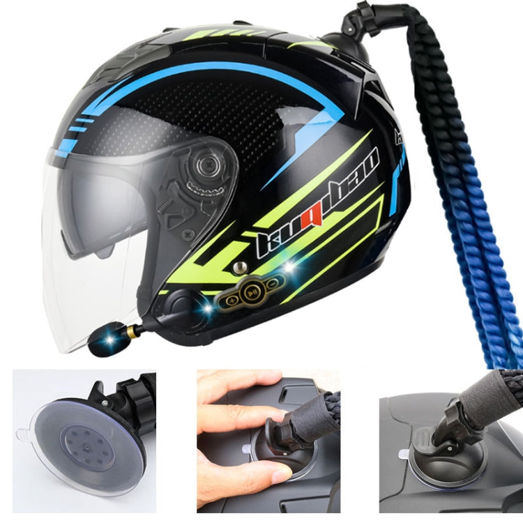 KUQIBAO Motorcycle Bluetooth Headset Double Lens Helmet With Braid, Size: L(Fruits Black Phantom Fiber) - Helmets by KUQIBAO | Online Shopping UK | buy2fix