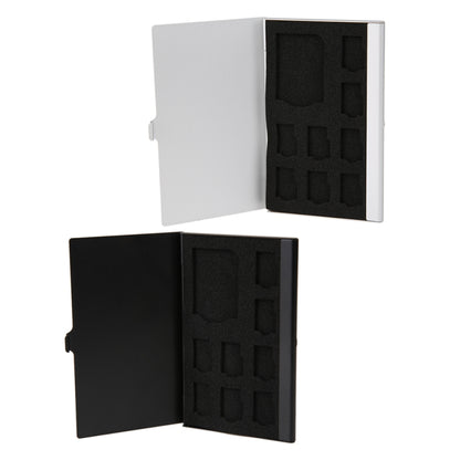 1SD+ 8TF  Aluminum Micro SD Cards Holder Pin Storage Box 9 solts for SD/ SIM/TF Memory Card(Black) - Card Case by buy2fix | Online Shopping UK | buy2fix