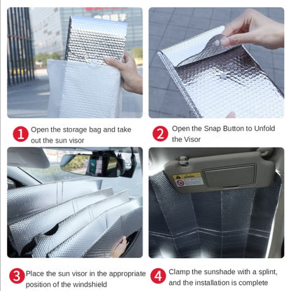 140x75cm Car Front Windshield Sun Protection Heat Insulation Foldable Sunshade - Window Foils & Solar Protection by buy2fix | Online Shopping UK | buy2fix