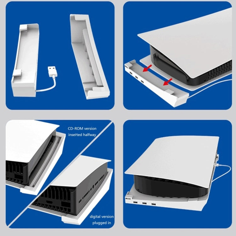 For PS5 IPEGA Horizontal Stand with 4-Port USB Hub Base Holder - Holder by IPEGA | Online Shopping UK | buy2fix