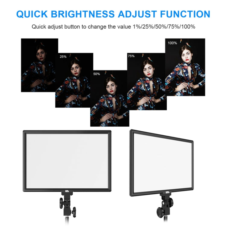 Pixel P50 Dual Color Temperature Flat Panel Fill Light 45W Soft Outdoor Shooting Fill Light For Straight Photography(Lamp+AU Plug Adapter) -  by Pixel | Online Shopping UK | buy2fix