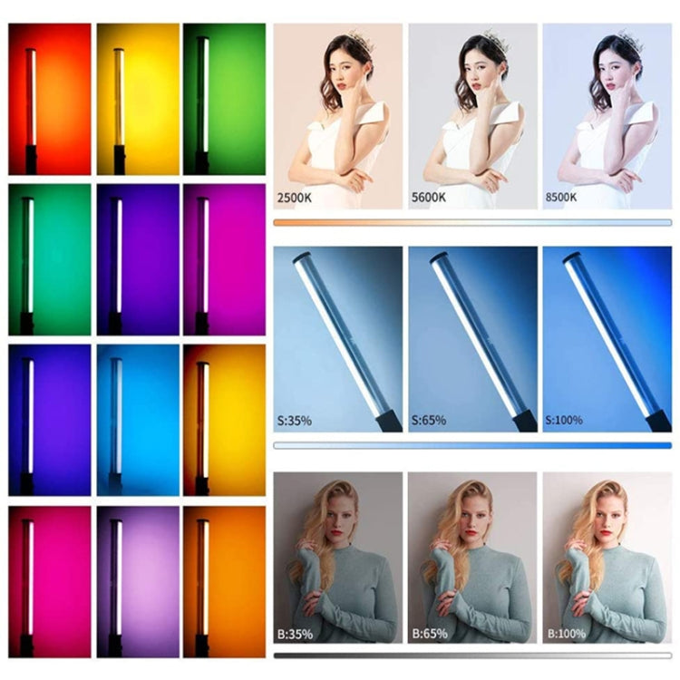 Pixel S24 RGB Fill Light Rod Handheld Portable Color Icelet Outdoor Videos Live Broadcast Studio Camera Stick Lamp(Standard Set+UK Plug Adapter) -  by Pixel | Online Shopping UK | buy2fix