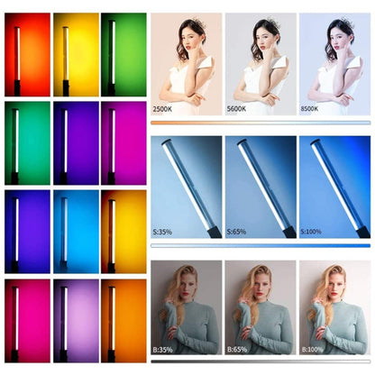 Pixel S24 RGB Fill Light Rod Handheld Portable Color Icelet Outdoor Videos Live Broadcast Studio Camera Stick Lamp(Standard Set+UK Plug Adapter) -  by Pixel | Online Shopping UK | buy2fix