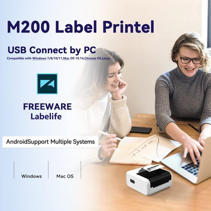 Phomemo M200 QR Code Tag Handheld Portable Bluetooth Thermal Label Printer(Pink) - Printer by Phomemo | Online Shopping UK | buy2fix