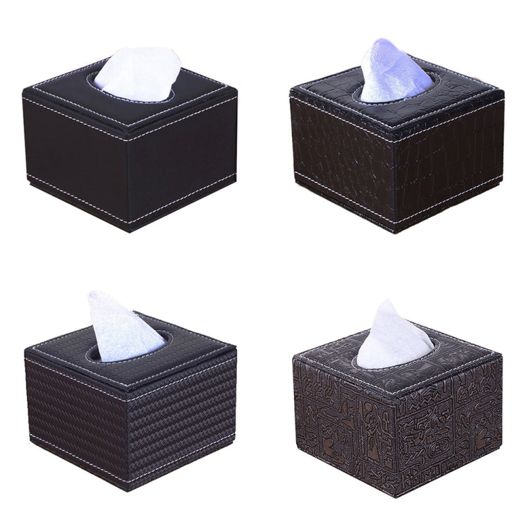 Crocodile Pattern Hotel Restaurant Leather Square Paper Box Car Tissue Box - Tissue Boxes by buy2fix | Online Shopping UK | buy2fix