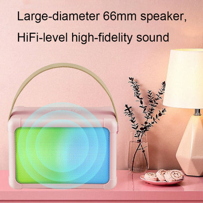 Portable RGB Lighting Effect Bluetooth Speaker Home Mini Karaoke Audio, Style: Dual Microphone+Speaker(Beige) - Microphone by buy2fix | Online Shopping UK | buy2fix