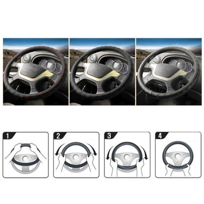 50cm Leather Truck Steering Wheel Cover(Black) - Steering Wheel Accessories by buy2fix | Online Shopping UK | buy2fix