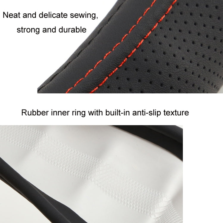 50cm Leather Truck Steering Wheel Cover(Black Red Line) - Steering Wheel Accessories by buy2fix | Online Shopping UK | buy2fix