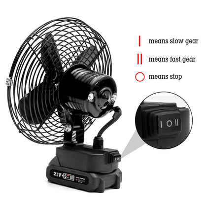 HILDA Portable Powerful Fan Outdoor Hair Dryer, With EU Plug Adaptor, Style: 6 inch With 2 Battery (1500mAh) - Electric Fans by HILDA | Online Shopping UK | buy2fix