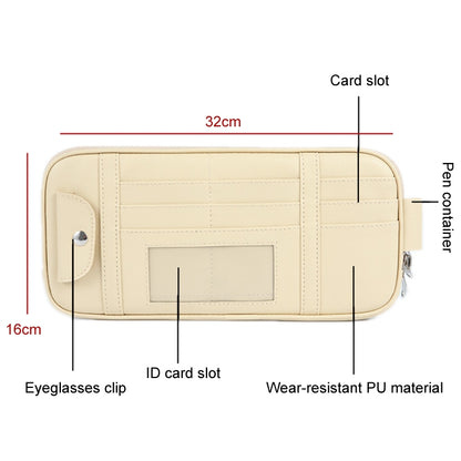 Car Driver License Storage Bag Sun Visor Sunglasses Card Holder, Color: Brown - Sunglasses & Glasses Clips by buy2fix | Online Shopping UK | buy2fix