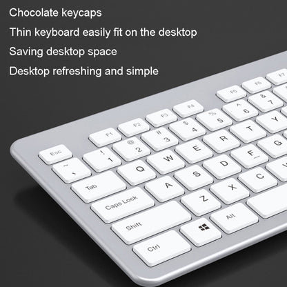 B035 2.4G Wireless Keyboard Scissor Foot Construction Silent Office Laptop External Keyboard, Color: Double-mold Bluetooth Gray - Wireless Keyboard by buy2fix | Online Shopping UK | buy2fix