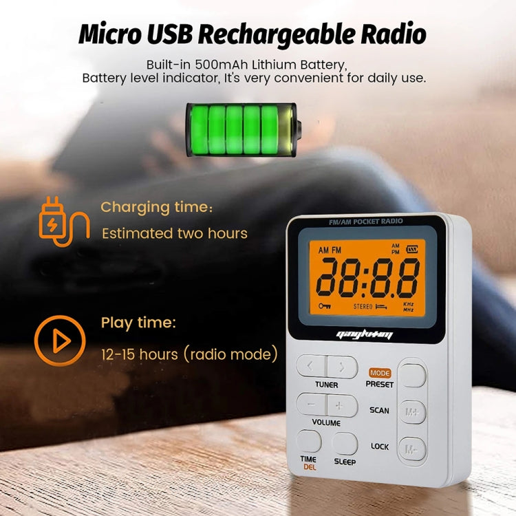 SH-01 LED Display Portable FM/AM Two-band Radio Special for Listening Tests, Style: JPN Version(White) - Radio Player by buy2fix | Online Shopping UK | buy2fix