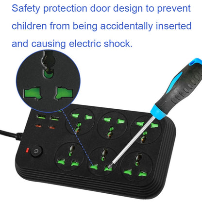 T24 2m 3000W 6 Plugs + PD + 4-USB Ports Multifunctional Flame-Retardant Socket With Switch(UK Plug) - Extension Socket by buy2fix | Online Shopping UK | buy2fix