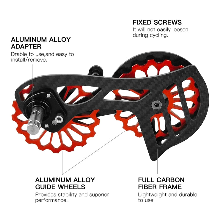 Carbon Fiber Guide Wheel For Road Bike Bicycle Bearing Rear Derailleur Guide Wheel Parts, Model Number: SD6 Red - Guide wheels by BIKERSAY | Online Shopping UK | buy2fix