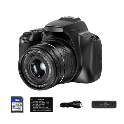 KOMERY W2 64MP 4K 3 Inch Screen 10X Optical Zoom+4X Digital Zoom Camera(Package One) - Video Cameras by KOMERY | Online Shopping UK | buy2fix