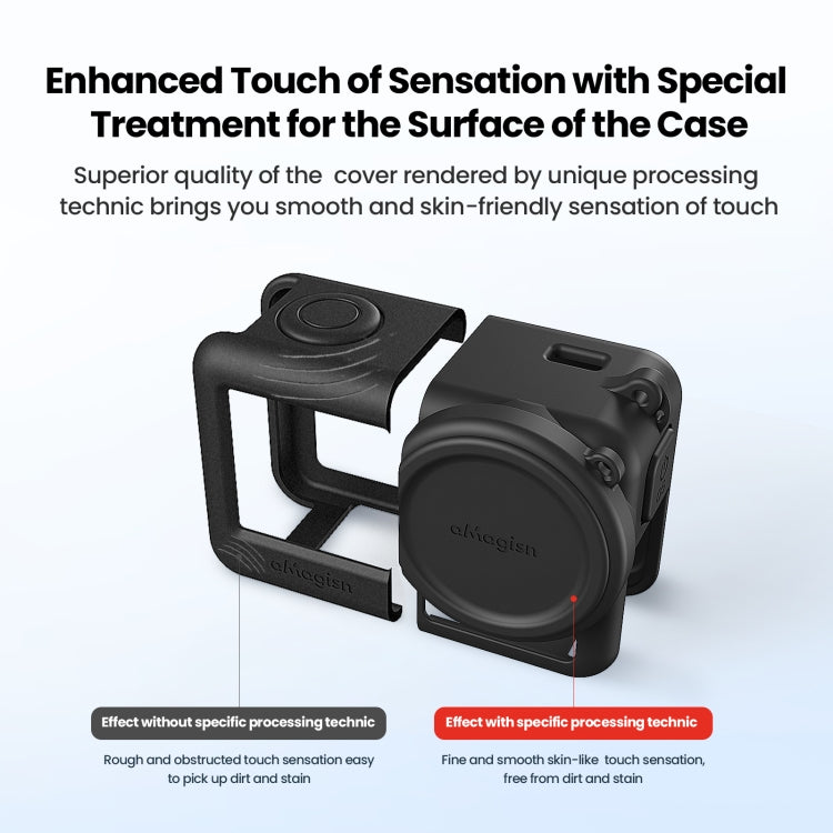 For DJI Osmo Action 4 / 3 aMagisn Silicone Protection Case Camera Protection Accessories(Black) - Case & Bags by aMagisn | Online Shopping UK | buy2fix