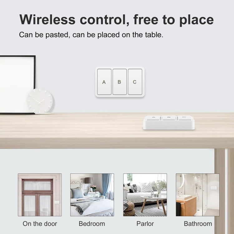 Zigbee Tuya Smart 3-key Situational Wireless Smart Switch(3 Road) - Smart Switch by buy2fix | Online Shopping UK | buy2fix