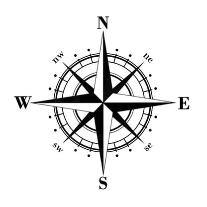 10 PCS  Art Design Vinyl NSWE Compass Car Stickers Decals, White + Black - Decorative Sticker by buy2fix | Online Shopping UK | buy2fix