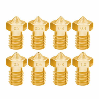 8 PCS Bugatti 3D Printer Accessories E3D-V5 V6 Nozzle M6 Thread Consumables Hot Nozzle, Size:1.75/0.2mm - Consumer Electronics by buy2fix | Online Shopping UK | buy2fix