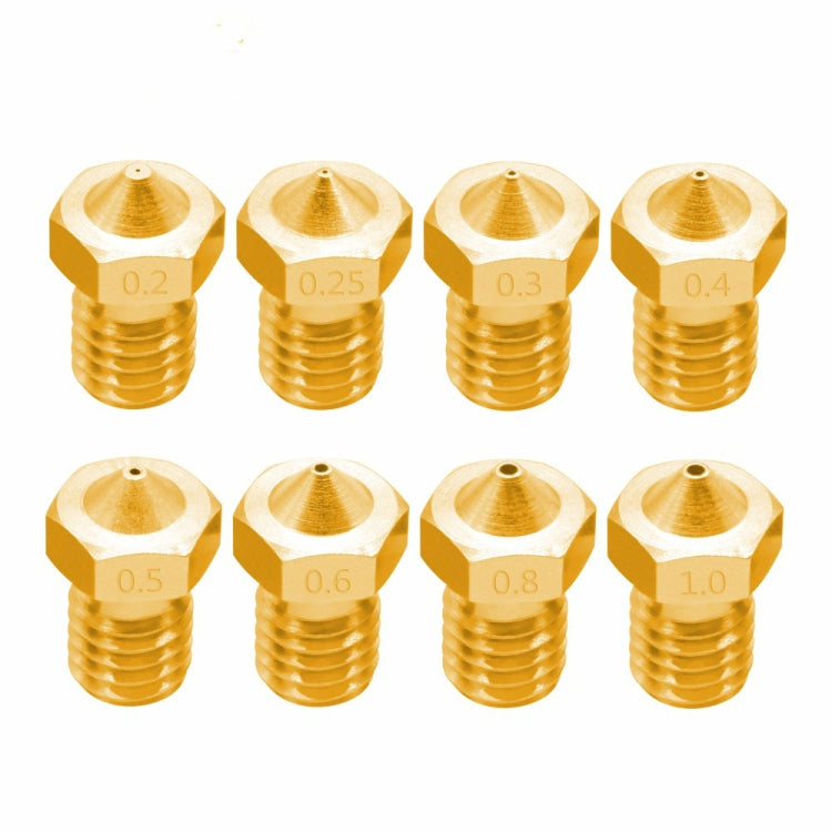 8 PCS Bugatti 3D Printer Accessories E3D-V5 V6 Nozzle M6 Thread Consumables Hot Nozzle, Size:3/1.0mm - Consumer Electronics by buy2fix | Online Shopping UK | buy2fix