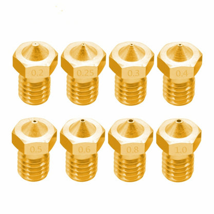 8 PCS Bugatti 3D Printer Accessories E3D-V5 V6 Nozzle M6 Thread Consumables Hot Nozzle, Size:3/1.0mm - Consumer Electronics by buy2fix | Online Shopping UK | buy2fix