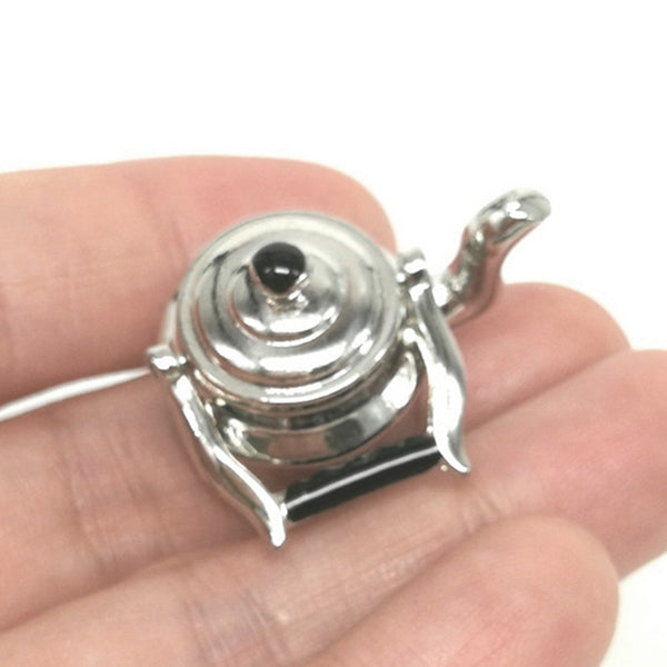 Dollhouse Miniature Metal Tea Kettle Pot Classic Pretend Play Furniture Toys for Kitchen Accessory - Toys & Hobbies by buy2fix | Online Shopping UK | buy2fix