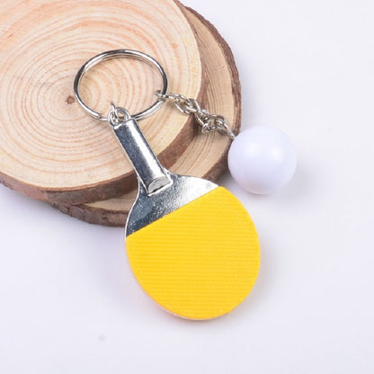 2 PCS Creative Metal table Tennis Keychain Handmade Jewelry Gift Sports Keychain, Specification:2×2.8×6.5cm(Yellow) - Key Rings by buy2fix | Online Shopping UK | buy2fix