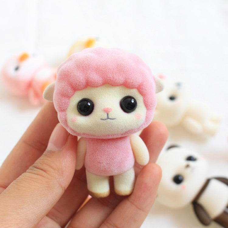 Little Cute PVC Flocking Animal Sheep Dolls Birthday Gift Kids Toy, Size: 5.5*3.5*7cm(Pink) - Soft Toys by buy2fix | Online Shopping UK | buy2fix