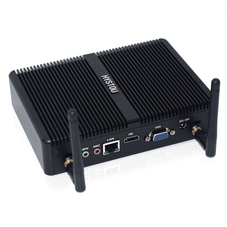 HYSTOU H2 Windows / Linux System Mini PC, Intel Core I5-7267U Dual Core Four Threads up to 3.50GHz, Support mSATA 3.0, 8GB RAM DDR3 + 256GB SSD (Black) - Computer & Networking by buy2fix | Online Shopping UK | buy2fix