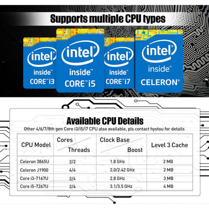 HYSTOU P09-6L Windows / Linux System Mini PC, Intel Core I3-7167U 2 Core 4 Threads up to 2.80GHz, Support mSATA, 8GB RAM DDR3 + 256GB SSD - Computer & Networking by HYSTOU | Online Shopping UK | buy2fix