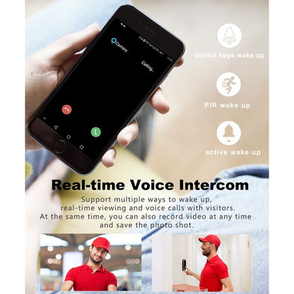 M108 720P 6400mAh Smart WIFI Video Visual Doorbell,Support Phone Remote Monitoring & Real-time Voice Intercom (Black) - Security by buy2fix | Online Shopping UK | buy2fix