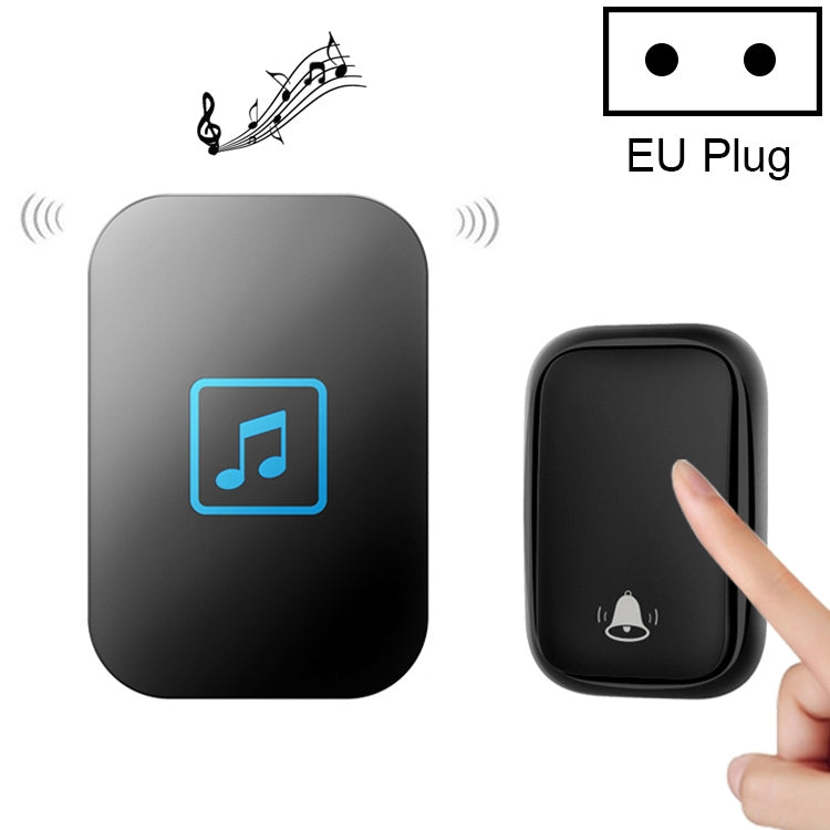 CACAZI FA86 Self-Powered Smart Home Wireless Doorbell, EU Plug(Black) - Security by CACAZI | Online Shopping UK | buy2fix