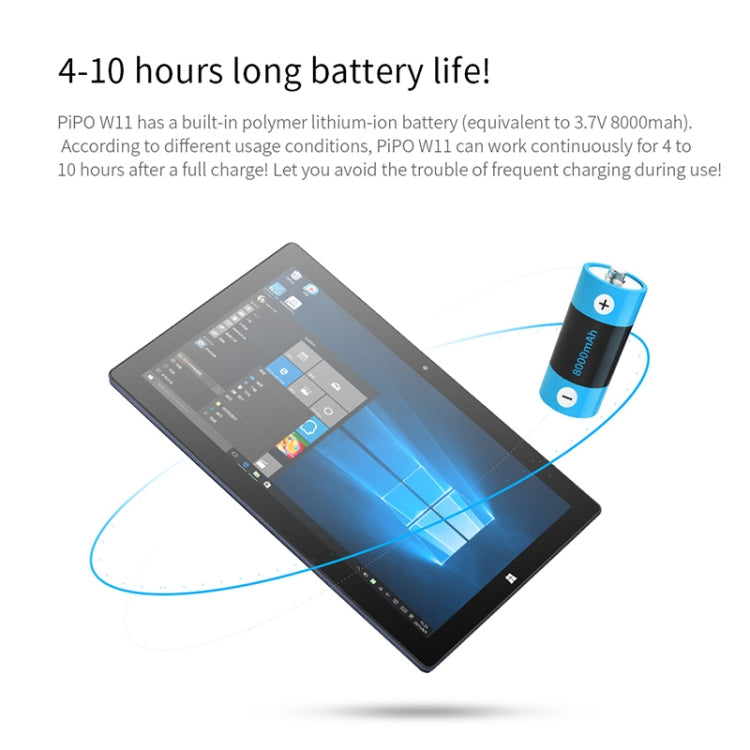 PiPO W11 2 in 1 Tablet PC, 11.6 inch, 8GB+128GB+256GB SSD, Windows 10, Intel Gemini Lake N4120 Quad Core Up to 2.6GHz, with Keyboard & Stylus Pen, Support Dual Band WiFi & Bluetooth & Micro SD Card - PiPO by PiPo | Online Shopping UK | buy2fix