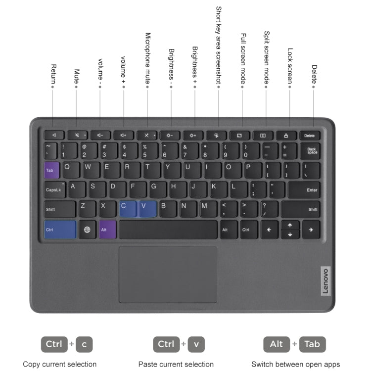 Original Magnetic Suction Keyboard with Detachable Holder Set for Lenovo Pad Plus 2023 WMC0850 - Lenovo Keyboard by Lenovo | Online Shopping UK | buy2fix