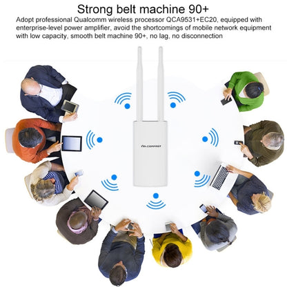 COMFAST CF-E5 300Mbps 4G Outdoor Waterproof Signal Amplifier Wireless Router Repeater WIFI Base Station with 2 Antennas, EU Version - Wireless Routers by COMFAST | Online Shopping UK | buy2fix