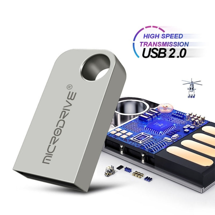 MicroDrive 16GB USB 2.0 Mini Semi-circular Metal U Disk - USB Flash Drives by MicroDrive | Online Shopping UK | buy2fix