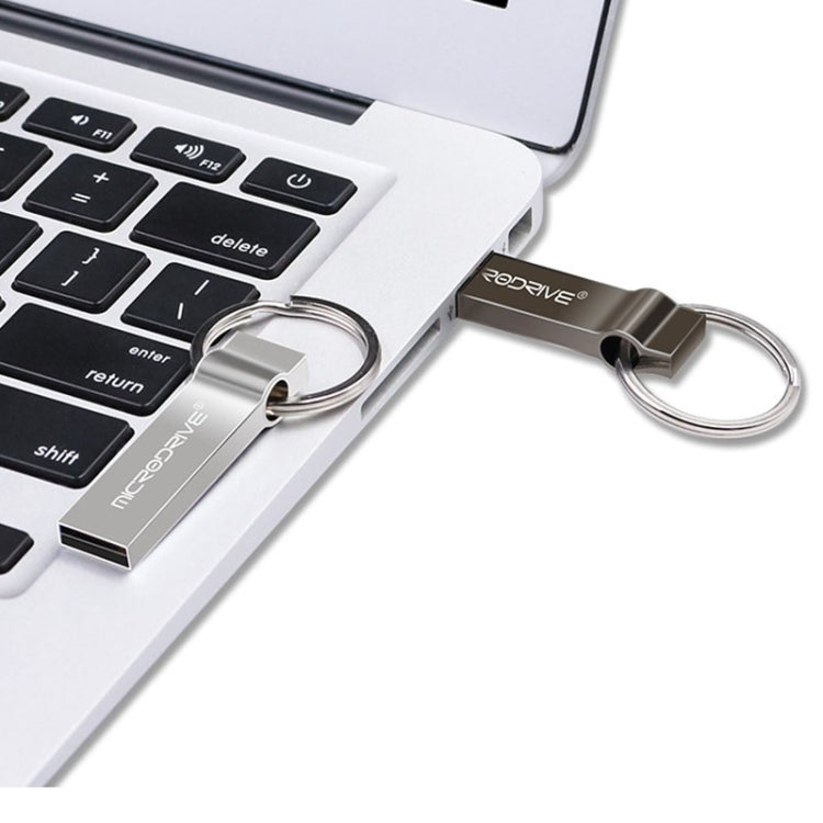 MicroDrive 8GB USB 2.0 Metal Keychain U Disk (Grey) - Computer & Networking by MicroDrive | Online Shopping UK | buy2fix