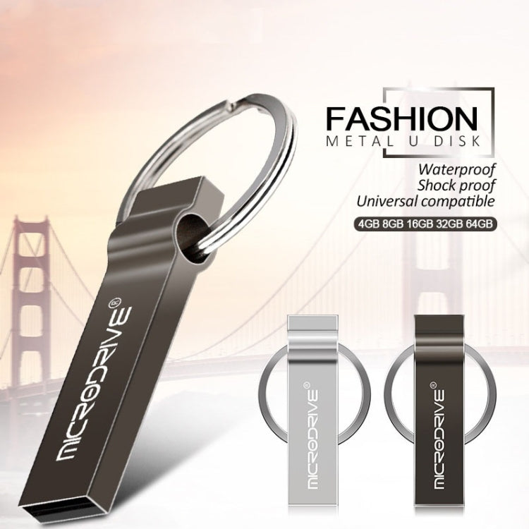 MicroDrive 16GB USB 2.0 Metal Keychain U Disk (Black) - Computer & Networking by MicroDrive | Online Shopping UK | buy2fix