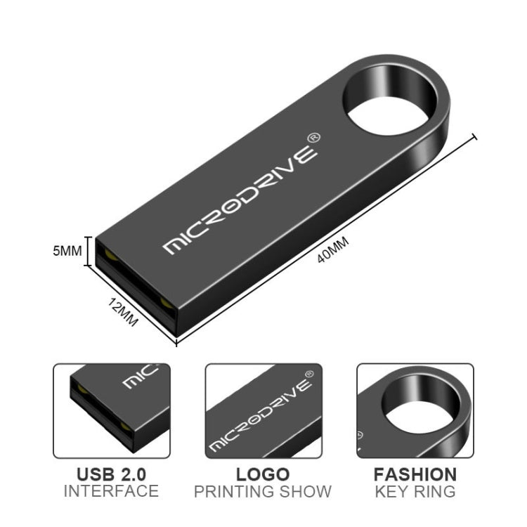 MicroDrive 64GB USB 2.0 Metal Waterproof High Speed U Disk(Black) - Computer & Networking by MicroDrive | Online Shopping UK | buy2fix