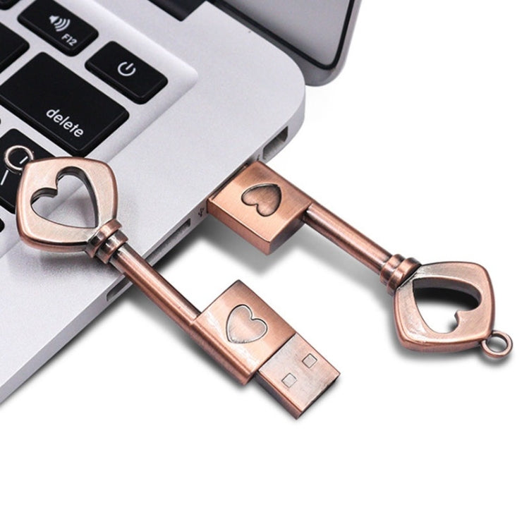 MicroDrive 8GB USB 2.0 Copper Love Key U Disk - Computer & Networking by MicroDrive | Online Shopping UK | buy2fix