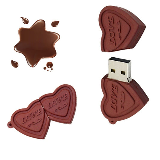 MicroDrive 64GB USB 2.0 Creative Heart Chocolate U Disk - Computer & Networking by MicroDrive | Online Shopping UK | buy2fix