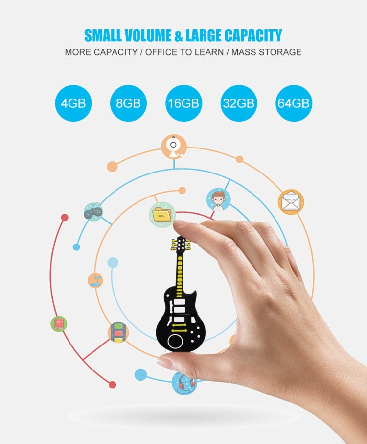 MicroDrive 64GB USB 2.0 Triangle Guitar U Disk - Computer & Networking by MicroDrive | Online Shopping UK | buy2fix